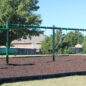 Brown Rubber Mulch with 2by2 8" Border Timbers