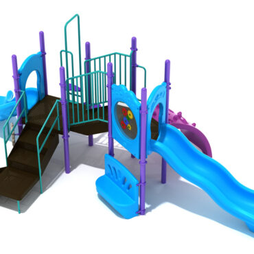 Custom colors - Sky Blue Slides/Panels, Plum Climbers/Posts, Teal Rails