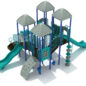 Custom Colors - Gray Roofs/Climbers, Teal Panels/Slides/Rails, Cobalt Blue Posts