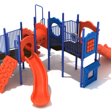 Custom Colors - Burnt Orange Slides/Climber, Cobalt Blue Posts/Rails/Panels