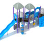 Custom Colors - Gray Roofs/Panels, Purple Posts, Silver Rails, Sky Blue Slides/Climbers