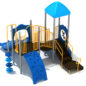 Custom Colors - Sky Blue Roof, Pacific Blue Slides/Climbers/Panels, Sunglow Yellow Rails, Silver Posts