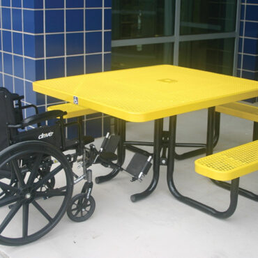 46" ADA accessible 3-seat square table