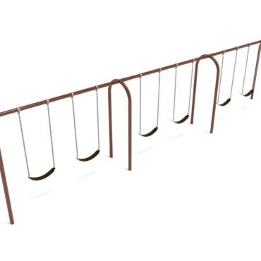 3-Bay Arch Swing in Brown with Black Belt Seats