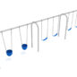 3-Bay Arch Swing in Silver with Blue Belt and Bucket Seats