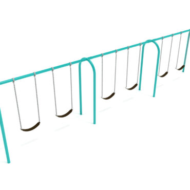 3-Bay Arch Swing in Teal with Black Belt Seats