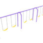 3-Bay Arch Swing in Purple with Yellow Belt Seats