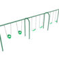 3-Bay Arch Swing in Rainforest Green with Green Belt Seats