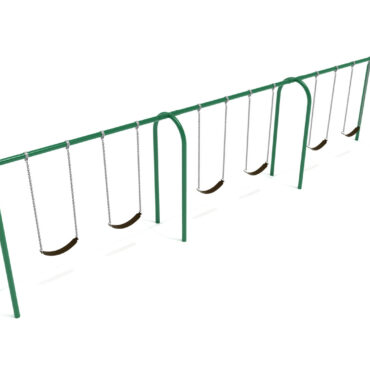 3-Bay Arch Swing in Rainforest Green with Black Belt Seats