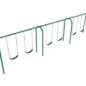 3-Bay Arch Swing in Rainforest Green with Black Belt Seats