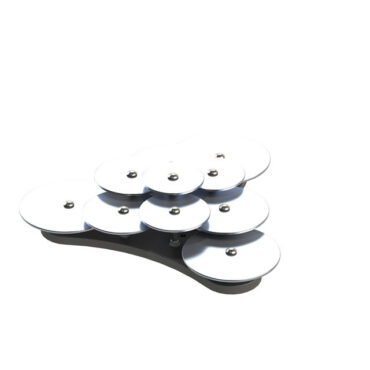 The Lilypad Cymbals features 10 anodized aluminum discs