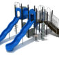 Custom Colors - Pacific Blue Slides, Gray Climbers/Panels, Silver Rails, Matte Black Posts