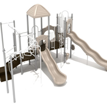 Custom Colors - Beige Roof/Slides, White Rails, Silver Posts
