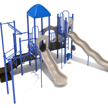 Custom  Colors - Pacific Blue Roof, Beige Slides, Cobalt Blue Posts/Rails