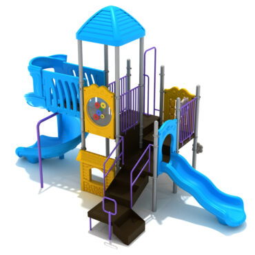 Custom Color Scheme - Sky Blue Roof/Slides, Purple Rails, Sunglow Yellow Panels