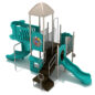 Custom Colors - Beige Roof/Posts, Silver Rails, Teal Slides/Panels