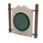 Ball Maze Free Standing Panel with Brown Posts, Beige Panel and Rain Forest Green Insert