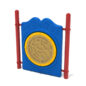 Ball Maze Free Standing Panel with Brick Red Posts, Pacific Blue Panel and Yellow Insert