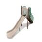 5' Straight Single Slide with Beige Plastic, Brown posts and Rainforest Green rails