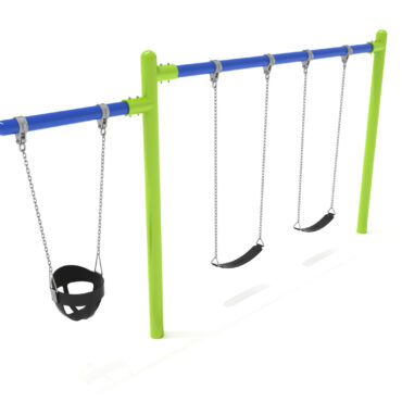 Single Post 1-Bay 1-Cantilever Swing can come in many combinations of custom color options