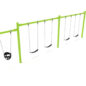 Single-Post 2-Bay 1-Cantilever Swing in Lime Green with Black (4) Belt and (1) Bucket Seats