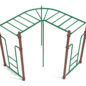 Freestanding 90-degree Horizontal Climber - Brown Posts/Rainforest Green Rails