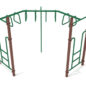 90-Degree Trapezoid Loop Ladder - Brown Posts/Rainforest Green Rails