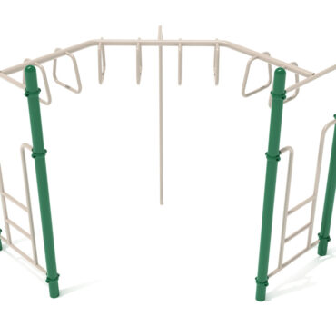 90-Degree Trapezoid Loop Ladder - Sand Dollar Posts/Rainforest Green Rails