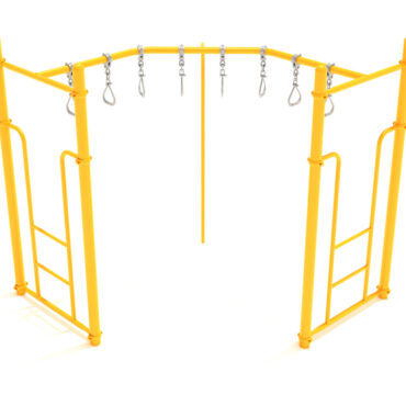90 Degree Swinging Ring Ladder Playground Climber - Sunglow Yellow Posts and Rails