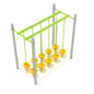 Double Row Pebble Bridge Playground Climber - Silver Posts, Lime Green Rails and Sunglow Yellow Plastic
