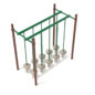 Double Row Pebble Bridge Playground Climber - Brown Posts, Rainforest Green Rails and Beige Plastic