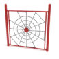 Spider Web Playground Climber with Brick Red Posts/Rails and Black Rope