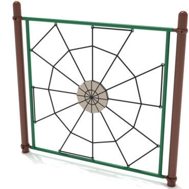 Spider Web Playground Climber with Brown Posts, Rainforest Green Rails and Black Rope