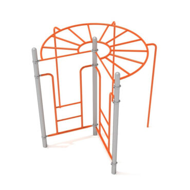 270-Degree Rung Ladder - Silver Posts/Burnt Orange Rails