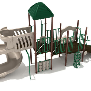 Annapolis Spark Structure - Custom Colors (Hunter Green Roof/Rails; Brown Posts; Beige Slides/Panels)