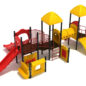 Steamboat Springs Spark Structure - Custom Colors (Sunglow Yellow Roofs; Matte Black Posts; Brick Red Rails; Primary Red Slides; Sunglow Yellow/Primary Red Panels and Climbers)