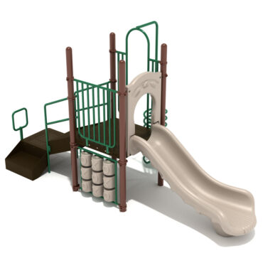 Irondale Spark Structure - Custom Colors (Beige Slides/Panel; Brown Posts; Rainforest Green Rails)