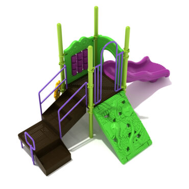 Custom colors - Lime Green Climber/Posts/Panel, Plum Slide/Rails