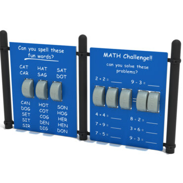 Learning Junction with Matte Black Posts, Blue Panel with White Engraving and Gray Wheels
