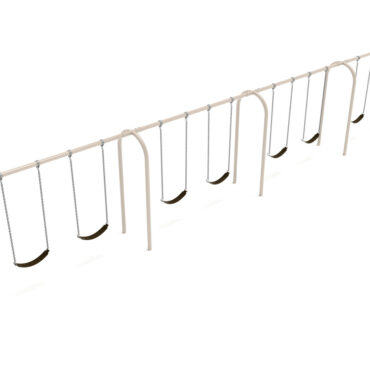 Single-Post 4-Bay Arch Swing in Sand Dollar with Black Belt Seats