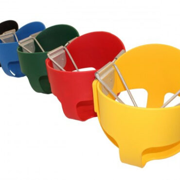 Bucket seat color options in yellow, red, green, blue or black