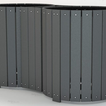 Standard Round Multi-Can Trash Receptacle - Gray