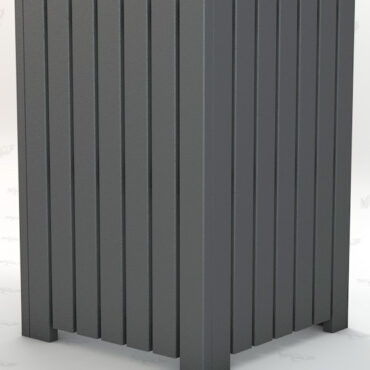 Heavy Duty Square Trash Receptacle - Gray