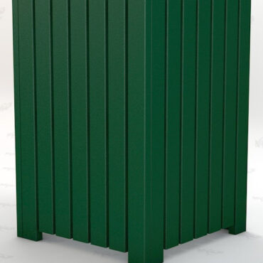Heavy Duty Square Trash Receptacle - Green