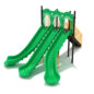 6' Triple Sectional Split Slide with Sunglow Yellow plastic, Black posts and Lime Green rails