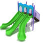 Lime Green Plastic Purple Rails and Posts