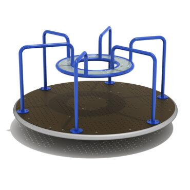 Kings Carousel Spinner - Cobalt Blue Rails, Silver Outer Rim/Middle Circle