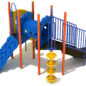 Custom Colors - Pacific Blue Bridge/Rails/Climber, Sunglow Yellow Slide/Climber, Orange Posts
