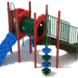 Custom Colors - Primary Red Slide/Posts, Rainforest Green Bridge/Rails, Pacific Blue/Hunter Green Climbers