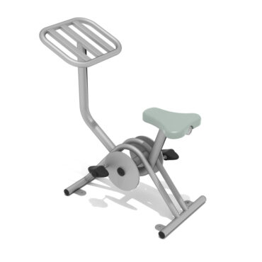 Single Station Exercise Bike - Silver Posts and Rails